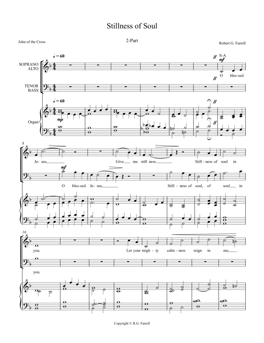 Stillness of Soul 2-Part scores gallery preview page 1