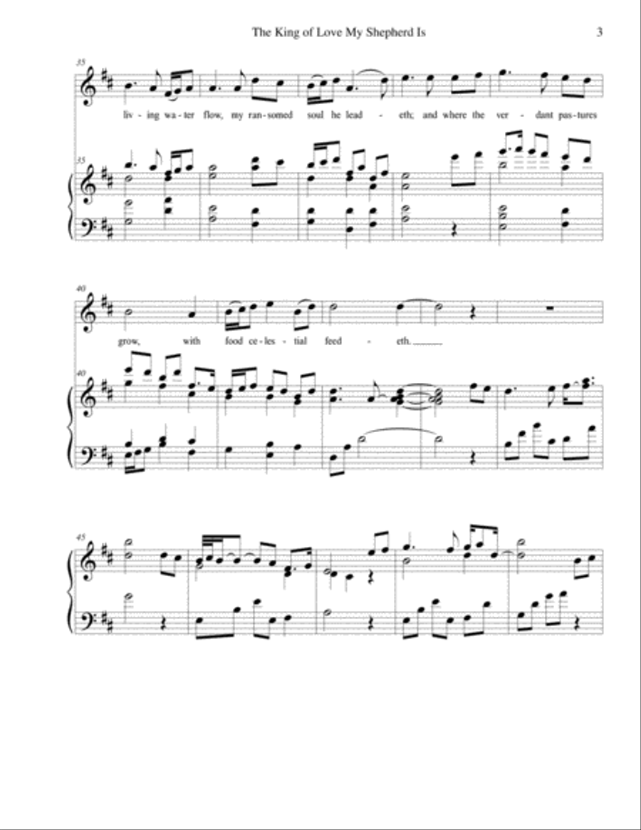 The King of Love My Shepherd Is (ST. COLUMBA), High Voice, arr. Brenda Portman High Voice scores gallery preview page 3