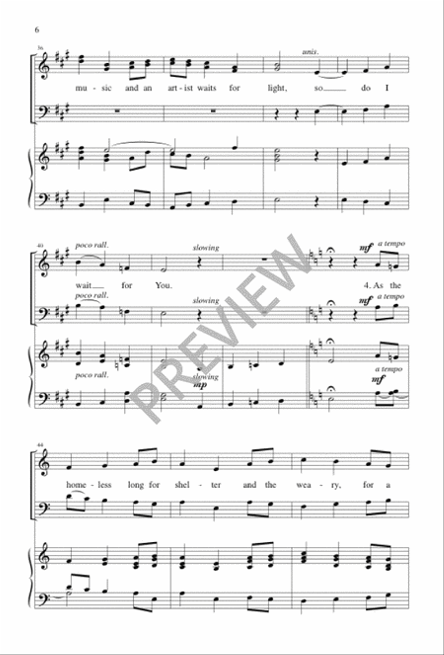 As the Pauper Waits for Plenty 4-Part scores gallery preview page 6