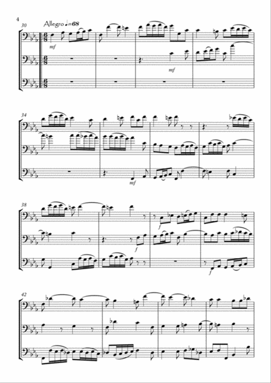 Sonata No.10 Woodwind Trio scores gallery preview page 4