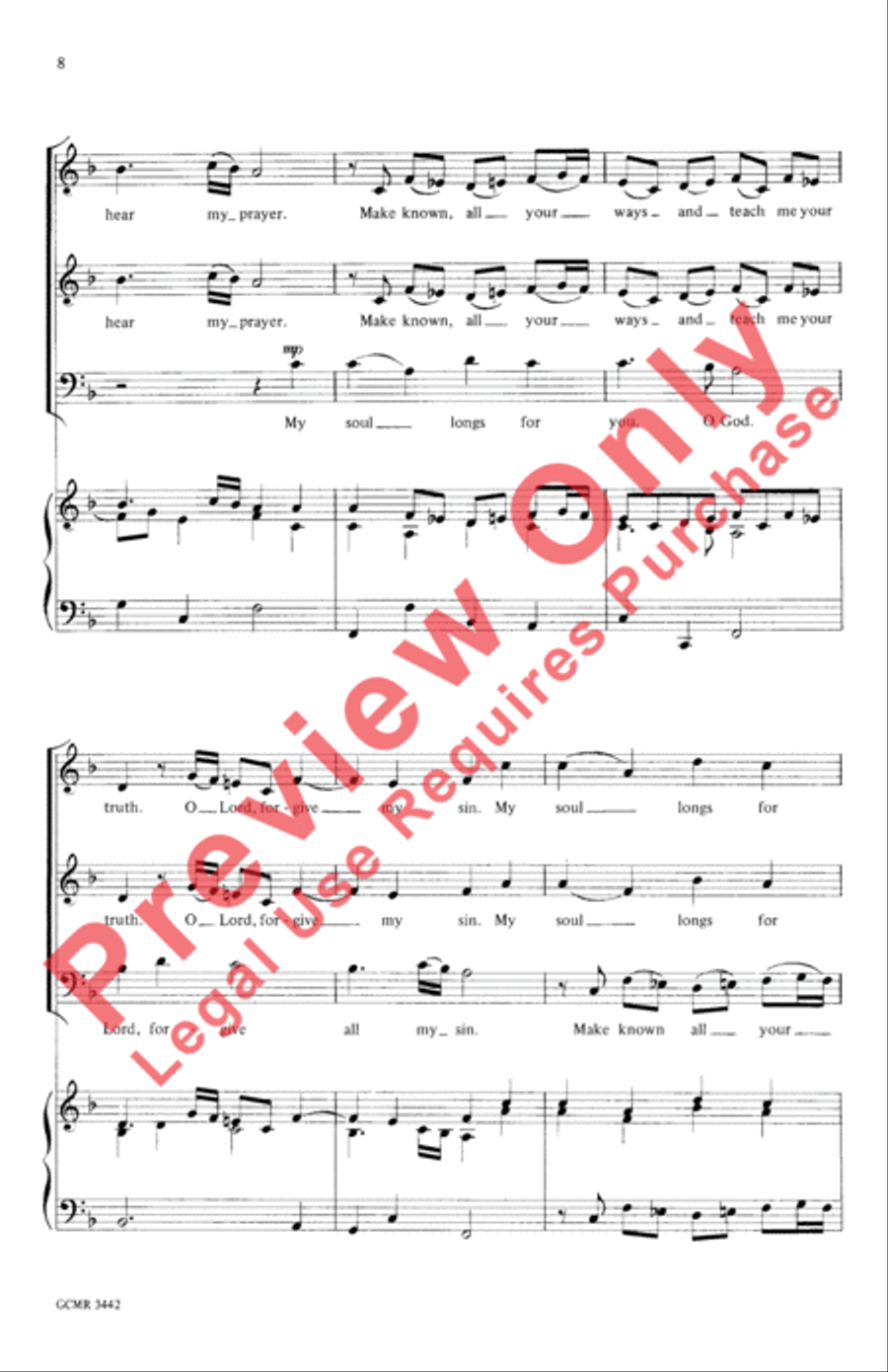 My Soul Longs for You, O God 3-Part scores gallery preview page 8