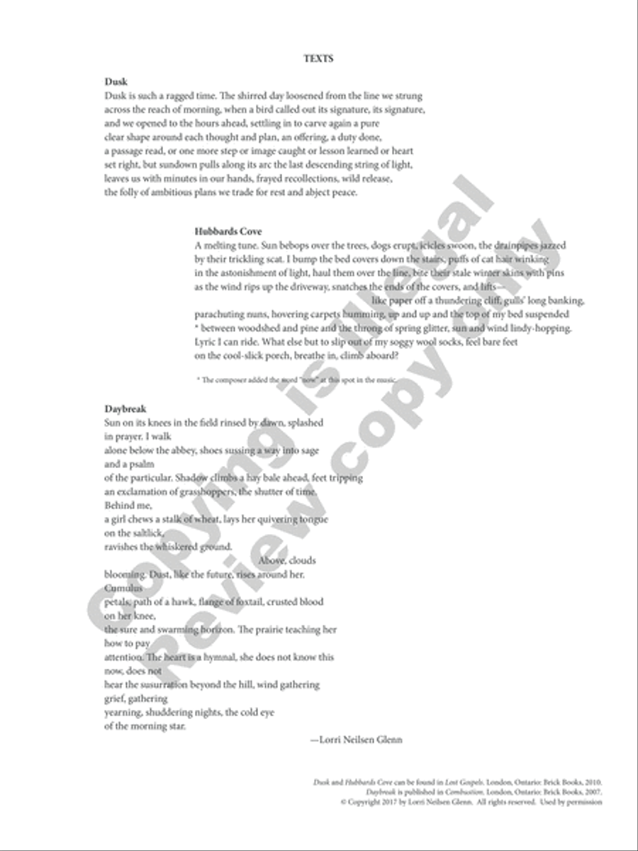 Three Songs on Poems by Lorri Neilsen Glenn Soprano Voice scores gallery preview page 4