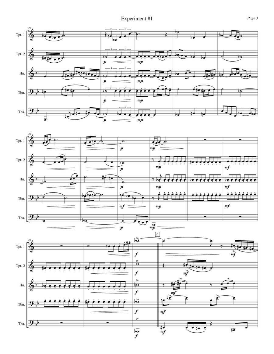 Experiment #1 Brass Quintet scores gallery preview page 5