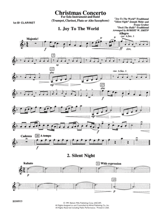 Christmas Concerto (Solo Trumpet, Clarinet, Flute, or Alto Saxophone and Band): 1st B-flat Clarinet