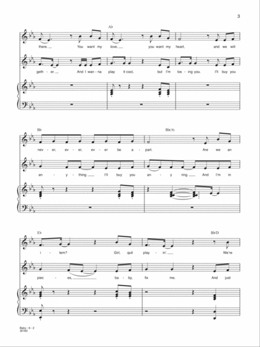 Baby Baby Piano, Vocal, Guitar scores gallery preview page 2