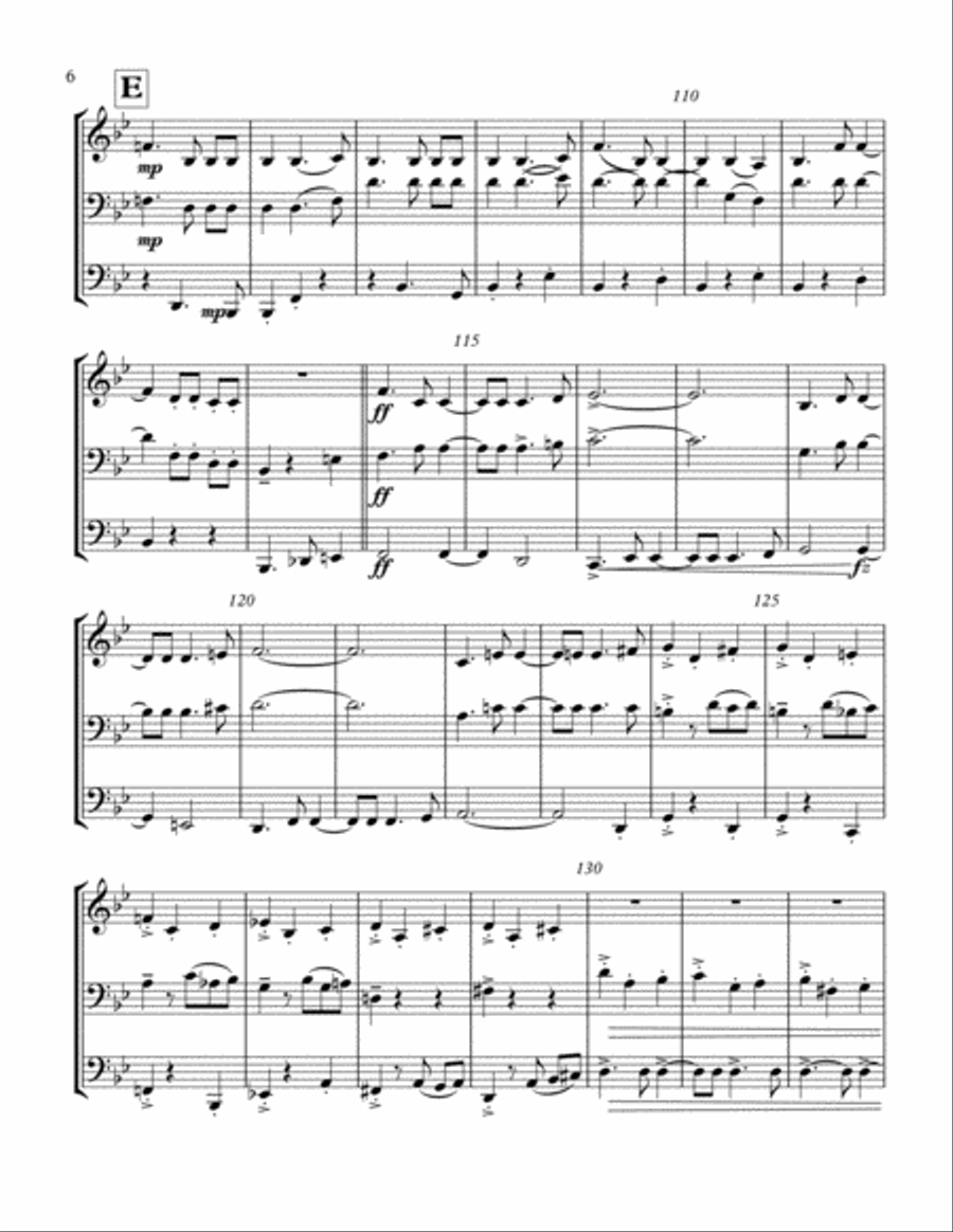 Scherzo from Terzetto Opus 74 by Antonin Dvořák Brass Ensemble scores gallery preview page 6