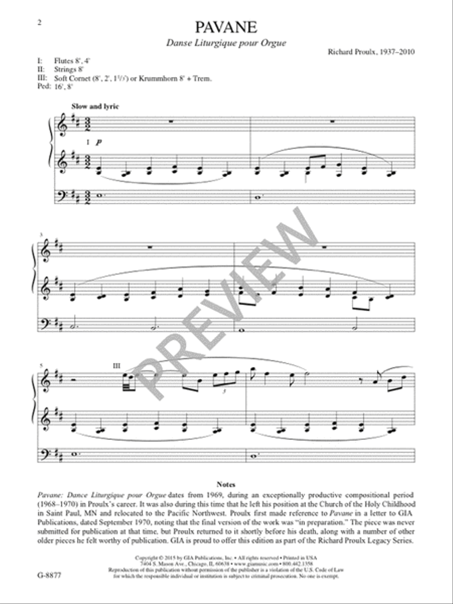 Pavane Organ scores gallery preview page 3