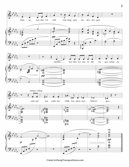 Morgen, Op. 27 no. 4 (in 2 low keys: D-flat, C major)