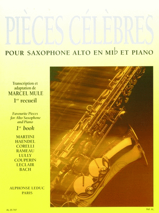 Book cover for Marcel Mule - Pieces Celebres Pour Saxophone Alto Et Piano, 1er Recueil