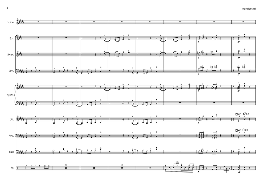 Wonderwall Wonderwall Jazz Ensemble scores gallery preview page 2