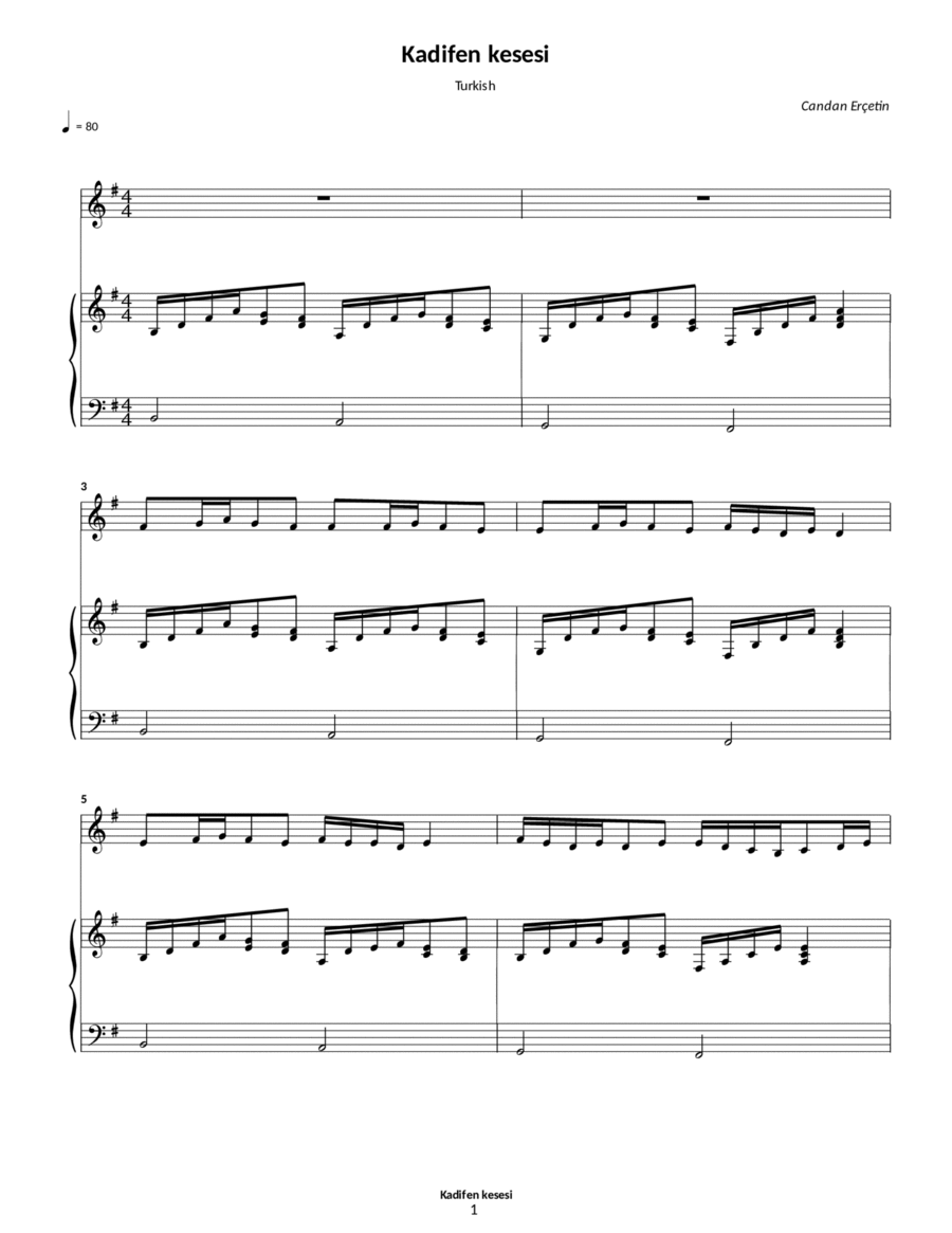 Kadifen kesesi Kadifen kesesi Violin Solo scores gallery preview page 1