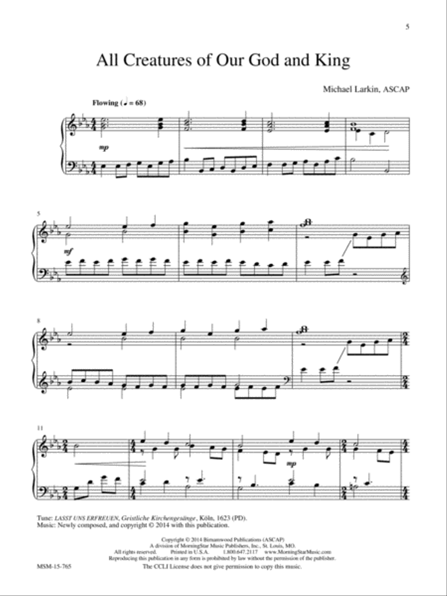 All Creatures of Our God and King: Piano Music for Worship Piano Solo scores gallery preview page 4