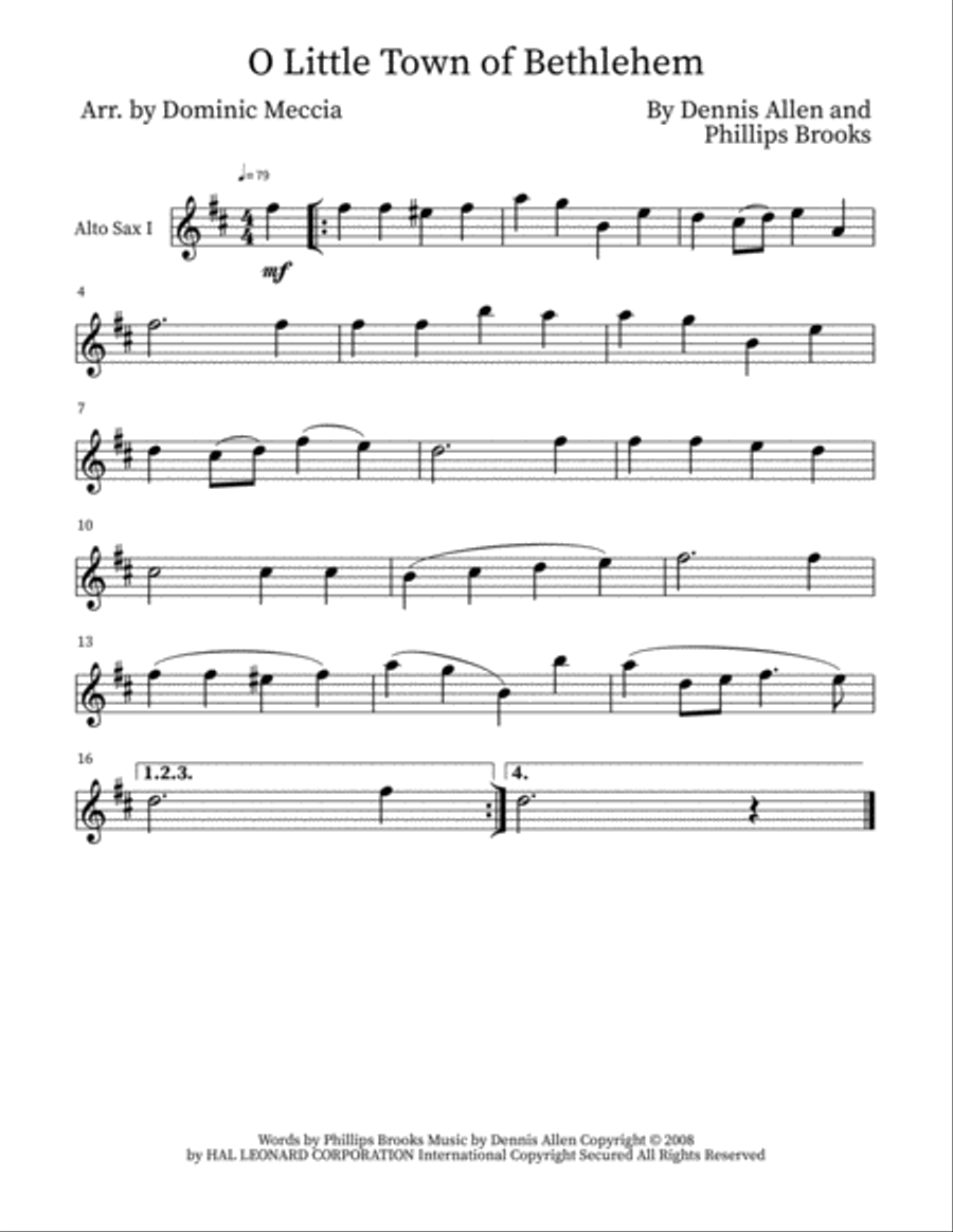 O Little Town Of Bethlehem Woodwind Quartet scores gallery preview page 3