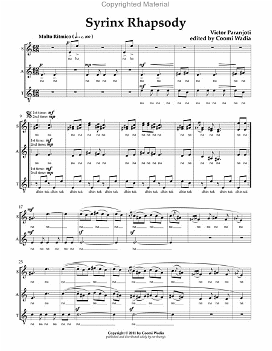 syrinx rhapsody 4-Part scores gallery preview page 2