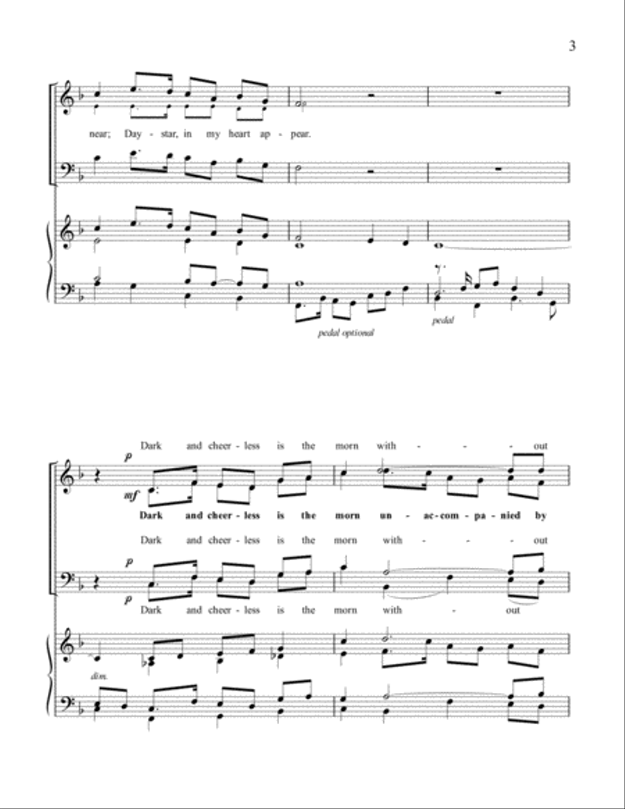 Christ, Whose Glory Fills the Skies 4-Part scores gallery preview page 3