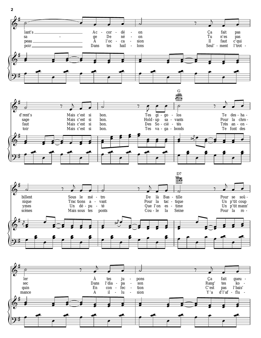 Paris Canaille Paris Canaille Piano, Vocal, Guitar scores gallery preview page 2
