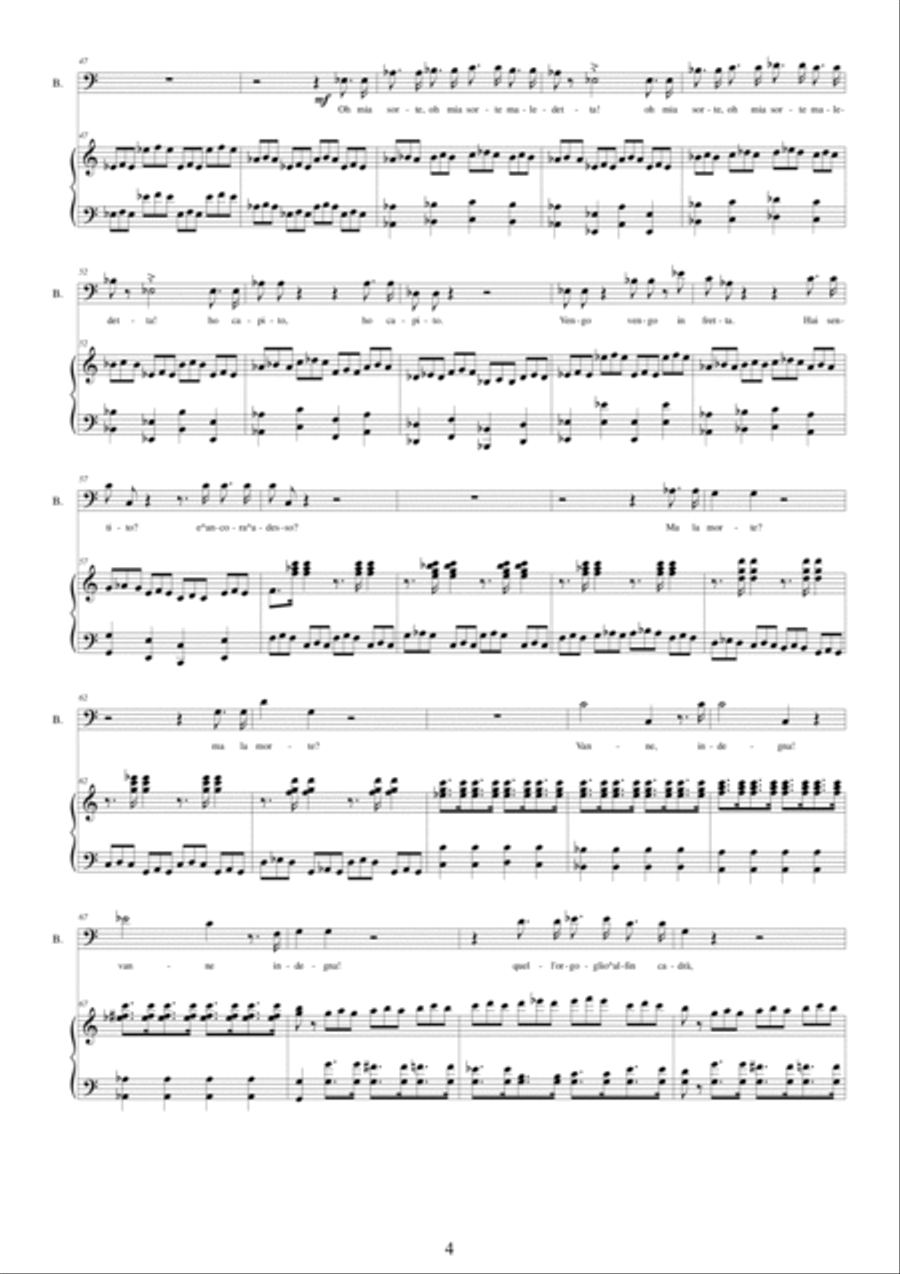 Rossini-La gazza ladra (Act 2s11) Sì per voi, pupille amate - Bass voice and piano Bass Voice scores gallery preview page 4