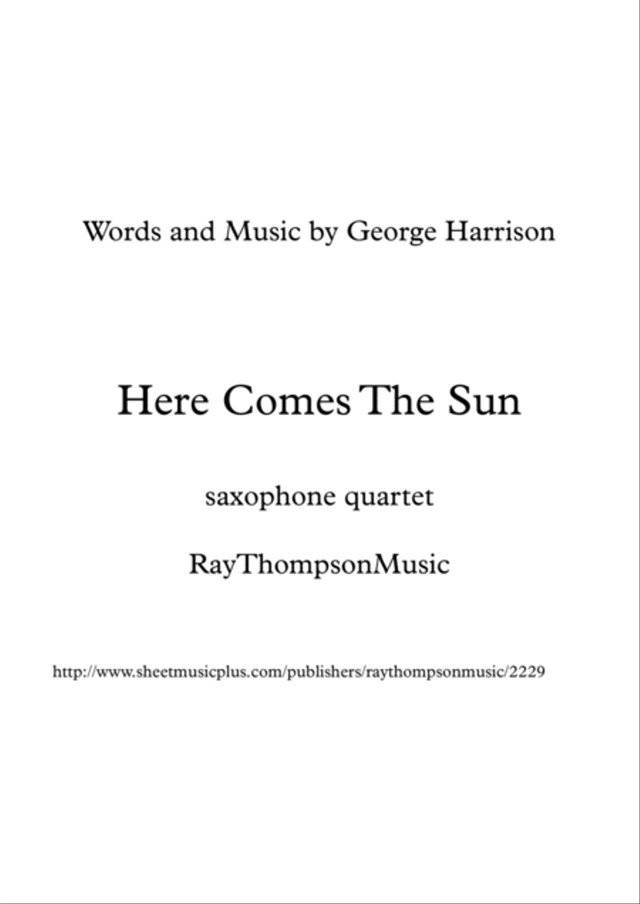 Here Comes The Sun Saxophone Quartet scores gallery preview page 2