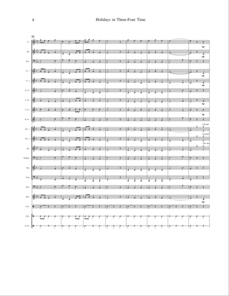 Holidays in 3/4 Time Concert Band scores gallery preview page 5