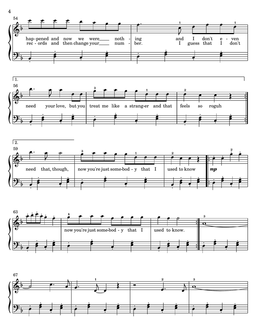 Somebody That I Used To Know Easy Piano scores gallery preview page 4