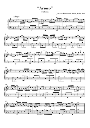 Bach - Arioso BWV 156 for Piano (intermediate)