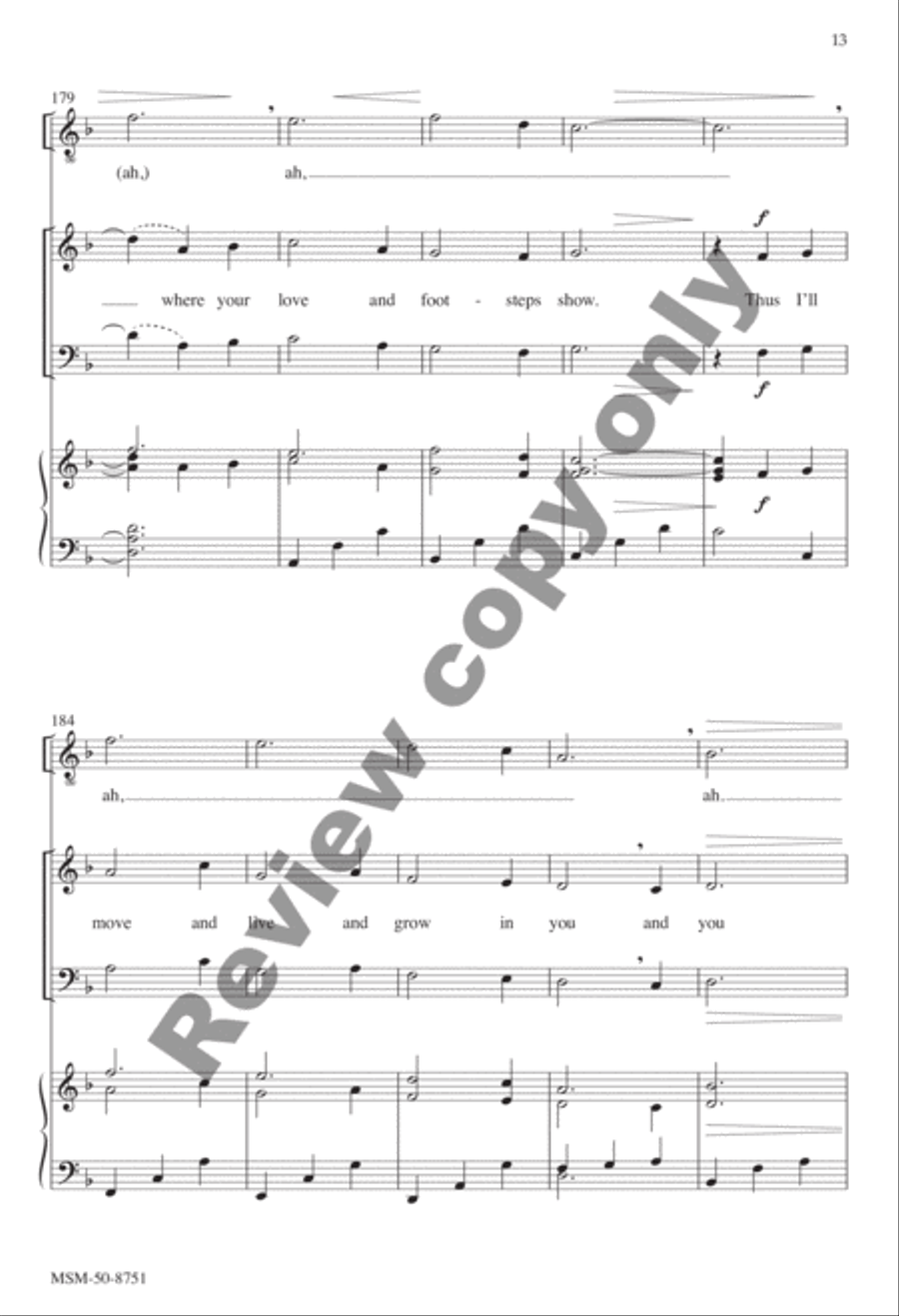 Will You Come and Follow Me 4-Part scores gallery preview page 13