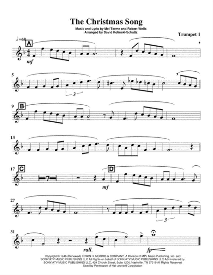 The Christmas Song (Chestnuts Roasting On An Open Fire) Brass Ensemble scores gallery preview page 2