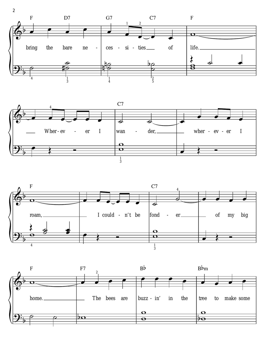 The Bare Necessities The Bare Necessities Easy Piano scores gallery preview page 2