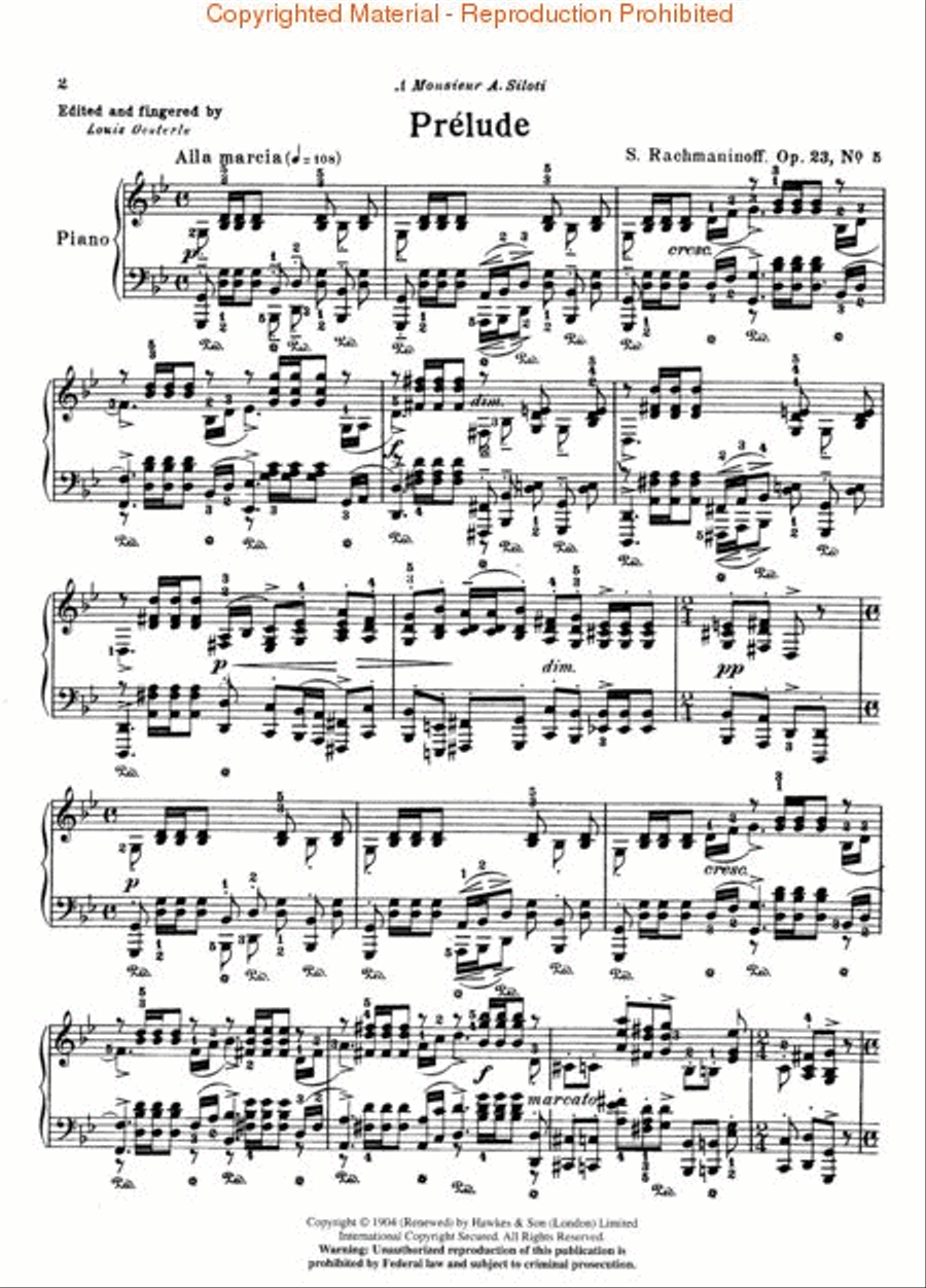 Prelude in G Minor, Op. 23, No. 5 Piano Solo scores gallery preview page 2