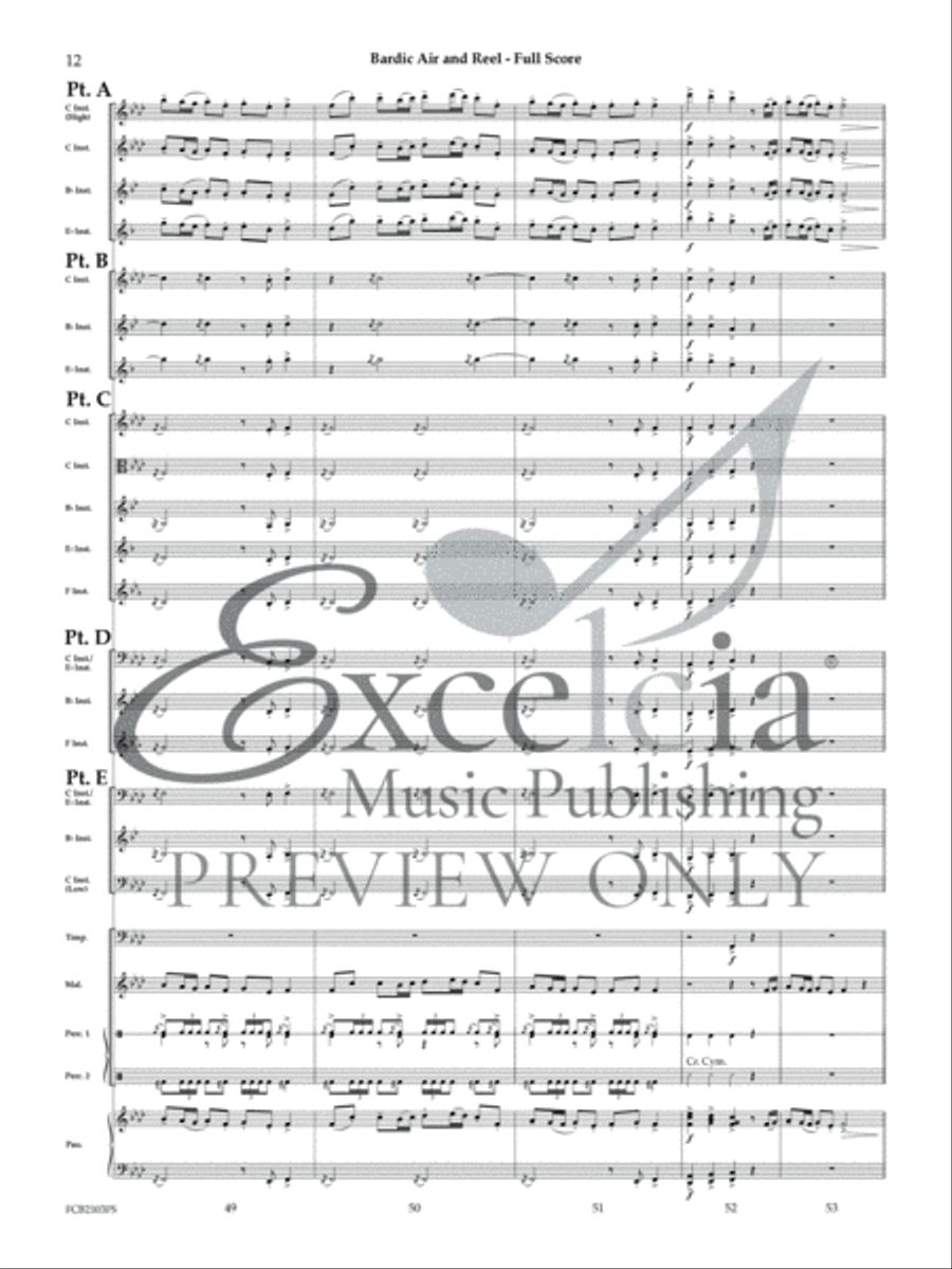 Bardic Air and Reel (Score) Concert Band scores gallery preview page 13