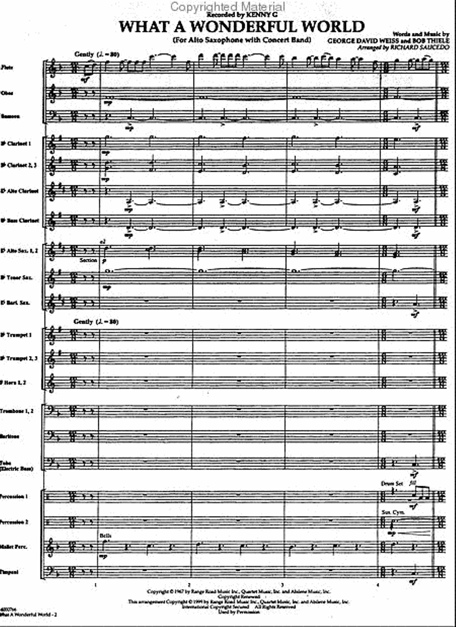 What a Wonderful World Concert Band scores gallery preview page 2