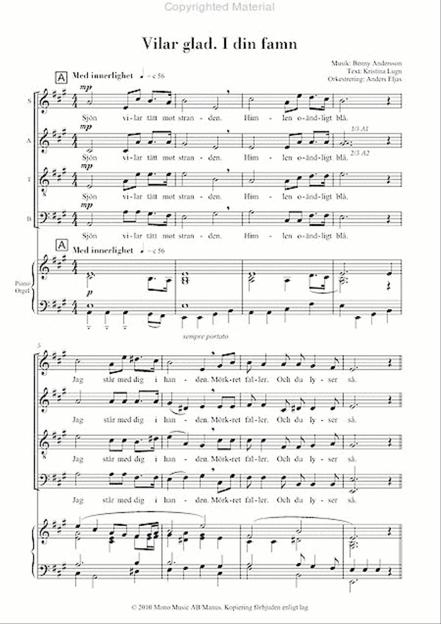 Vilar glad. I din famn Vilar glad. I din famn 4-Part scores gallery preview page 2