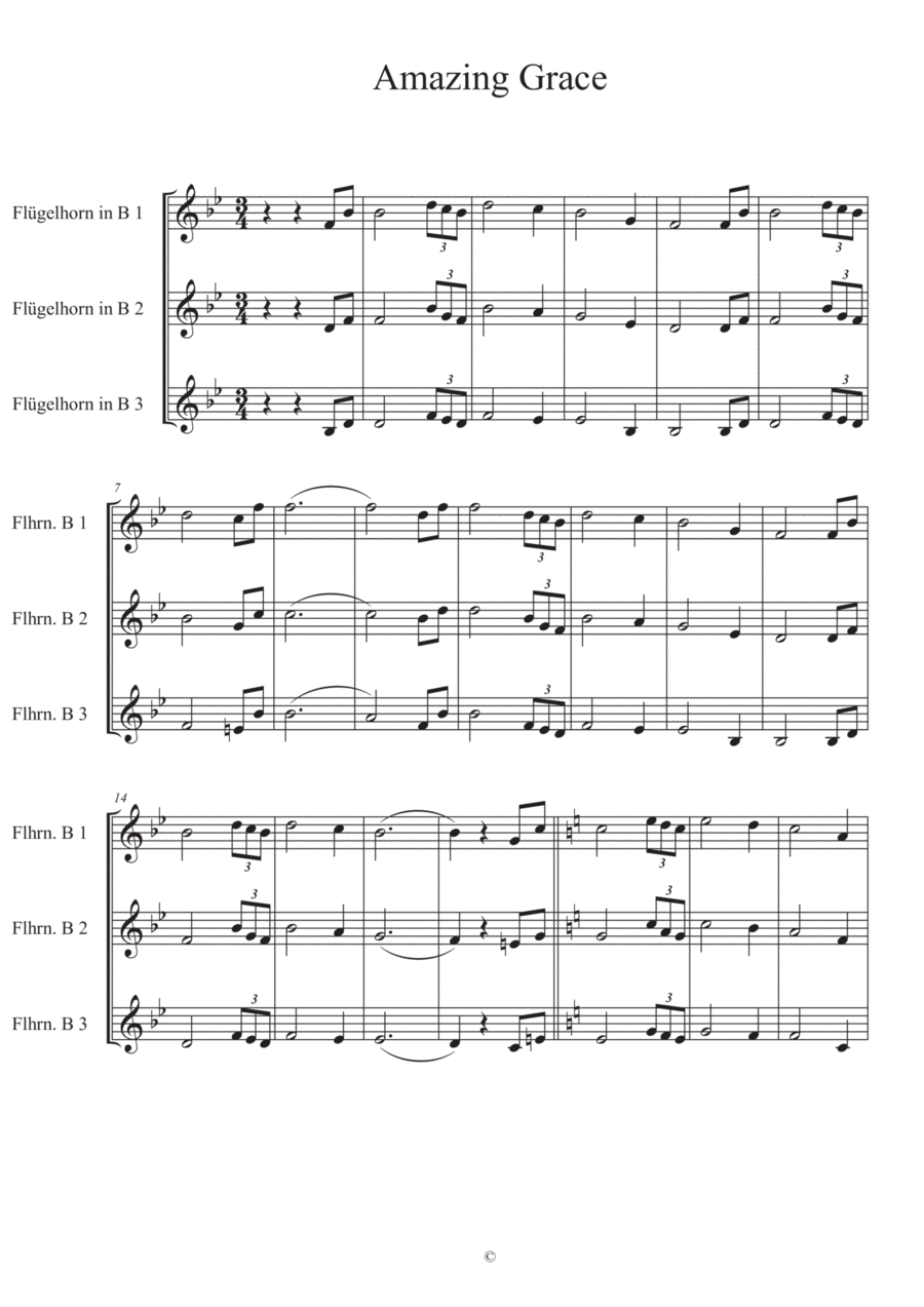 Amazing Grace Amazing Grace Brass Ensemble scores gallery preview page 1