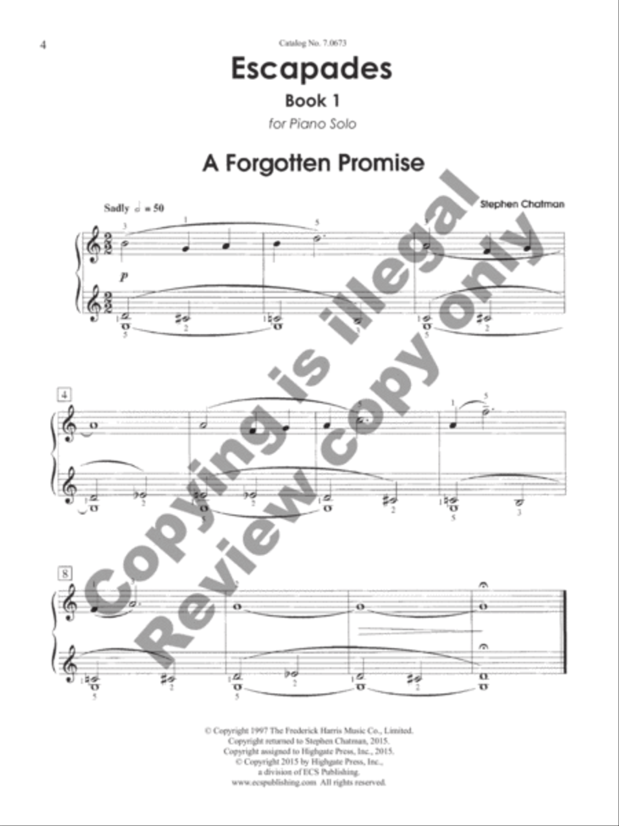 Escapades: Books 1 and 2 22 Late Elementary Pieces(22 Late Elementary Pieces for Piano Solo) Piano Solo scores gallery preview page 4