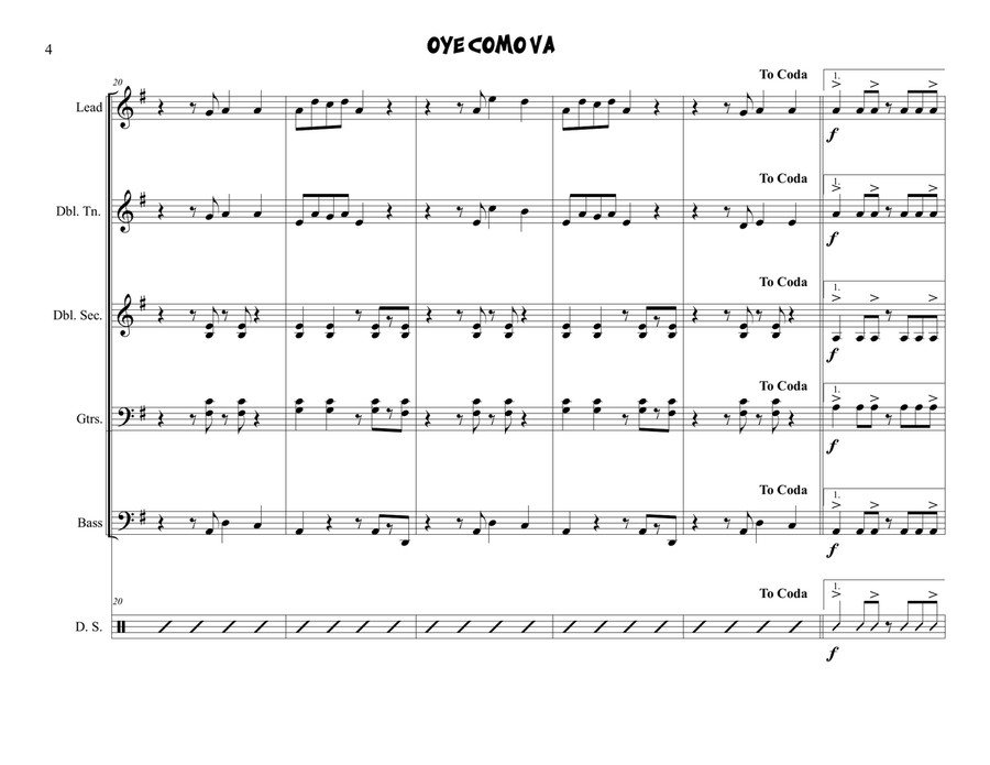 Oye Como Va Steel Drum Band scores gallery preview page 4