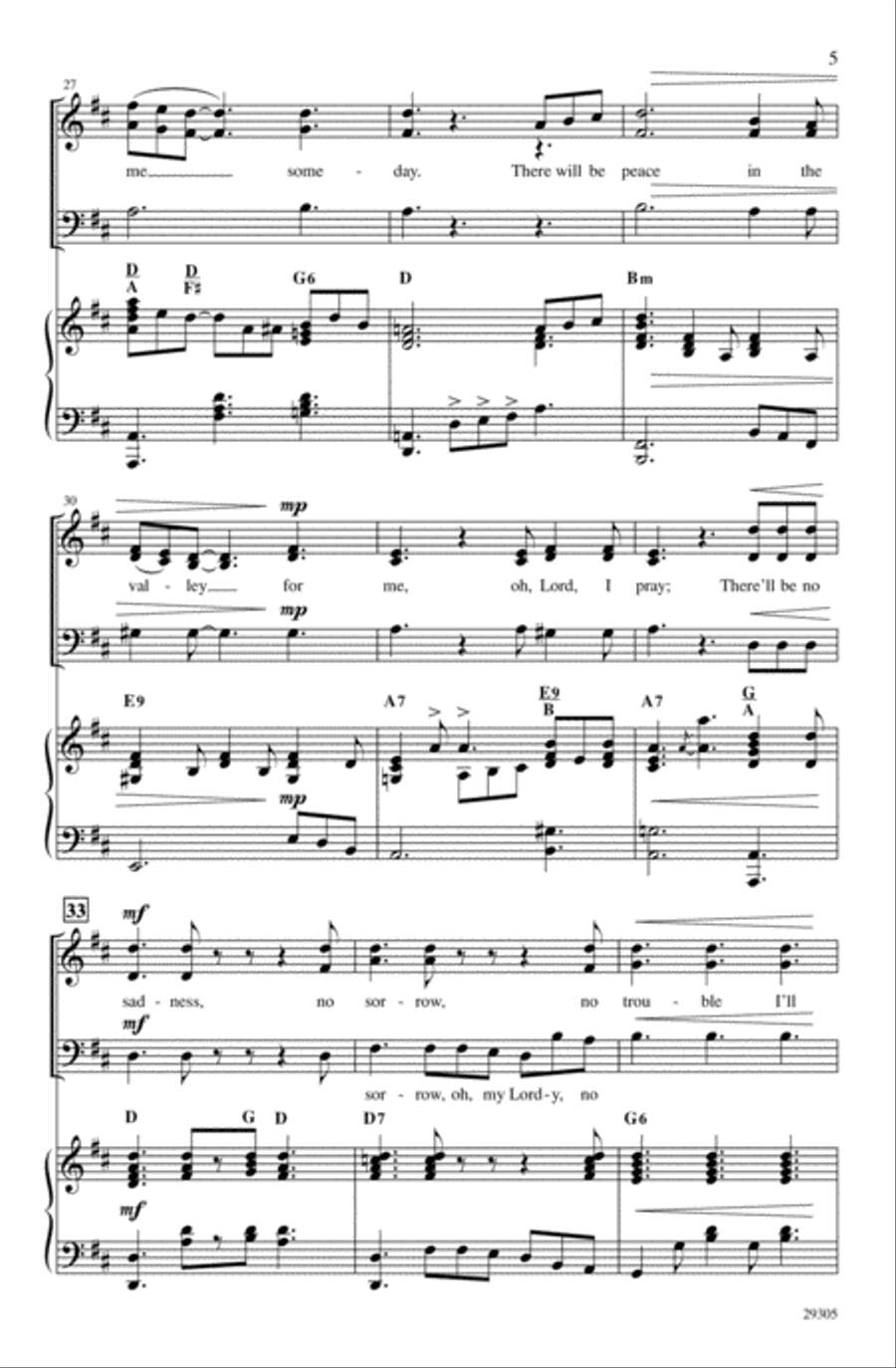 Peace in the Valley Choir scores gallery preview page 4