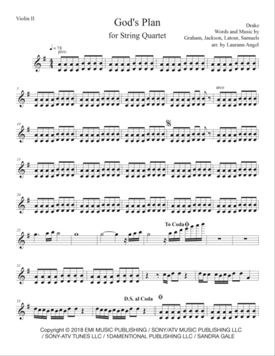God's Plan String Quartet scores gallery preview page 3