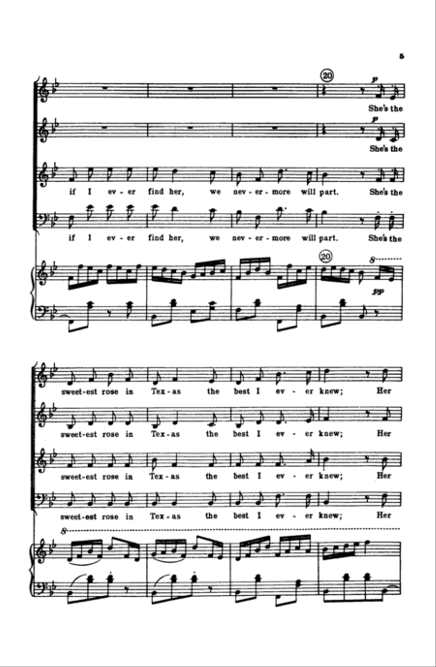 The Yellow Rose of Texas 4-Part scores gallery preview page 4