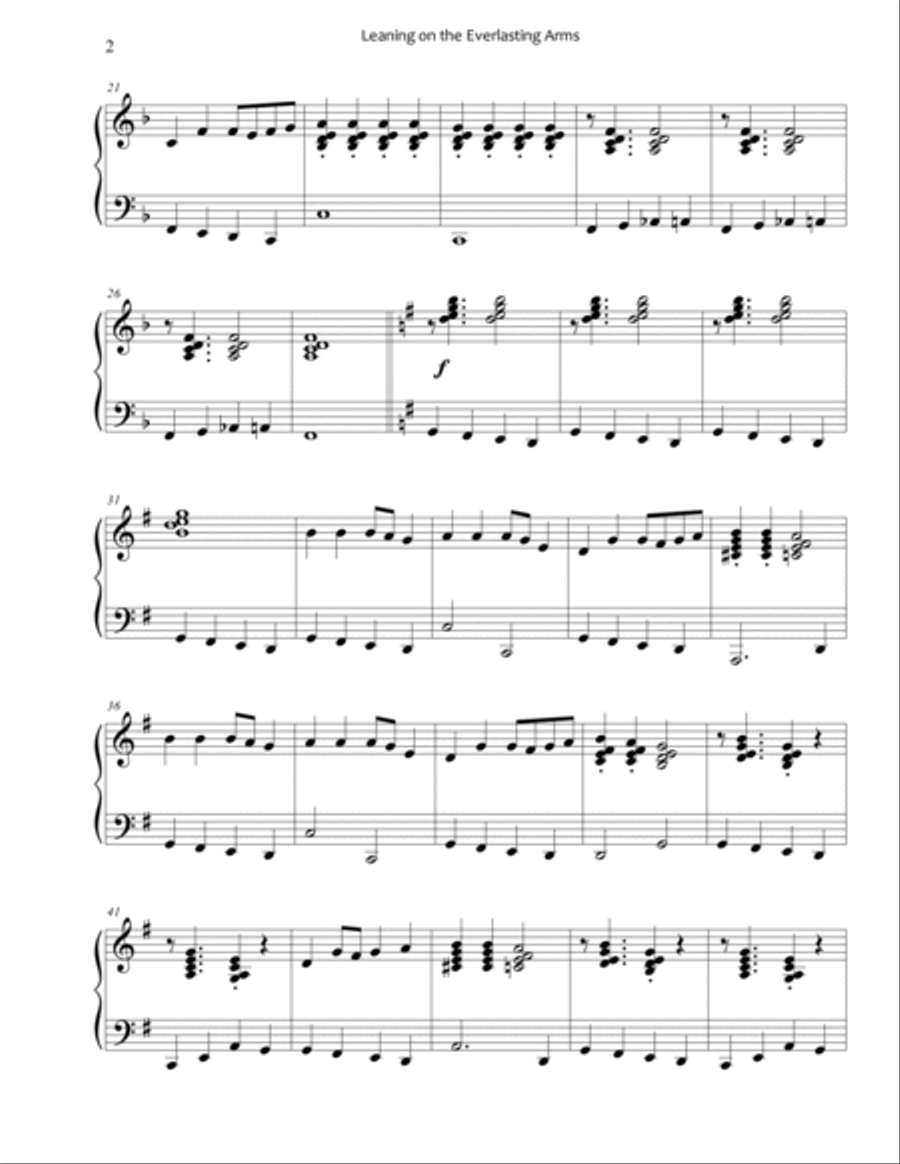 Leaning on the Everlasting Arms (Advanced Piano) image number null