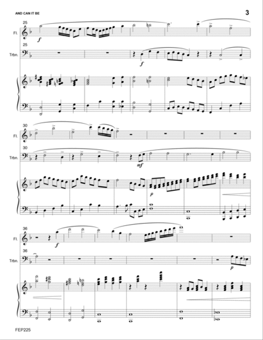 AND CAN IT BE - FLUTE and TROMBONE (or Baritone TC) with Piano Accompaniment Flute scores gallery preview page 3