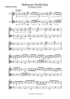Book cover for HALLOWEEN VIVALDI STYLE for Violin and Viola Duo, Intermediate Level