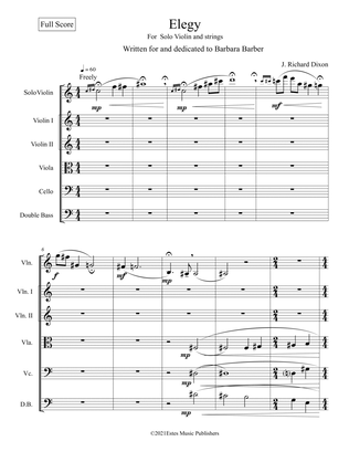 "Elegy" for Solo Violin and string orchestra