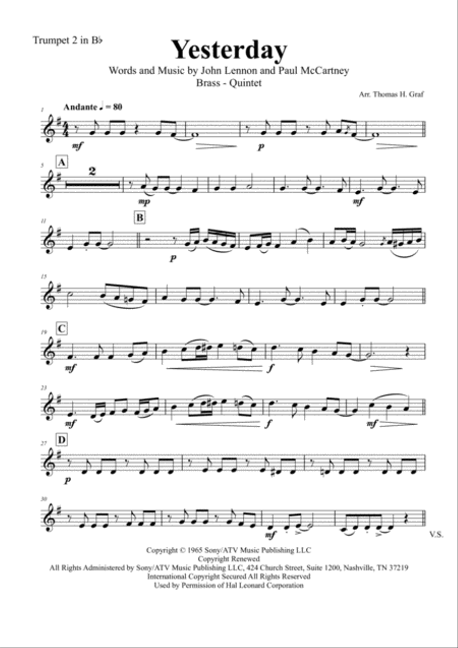 Yesterday Horn scores gallery preview page 6