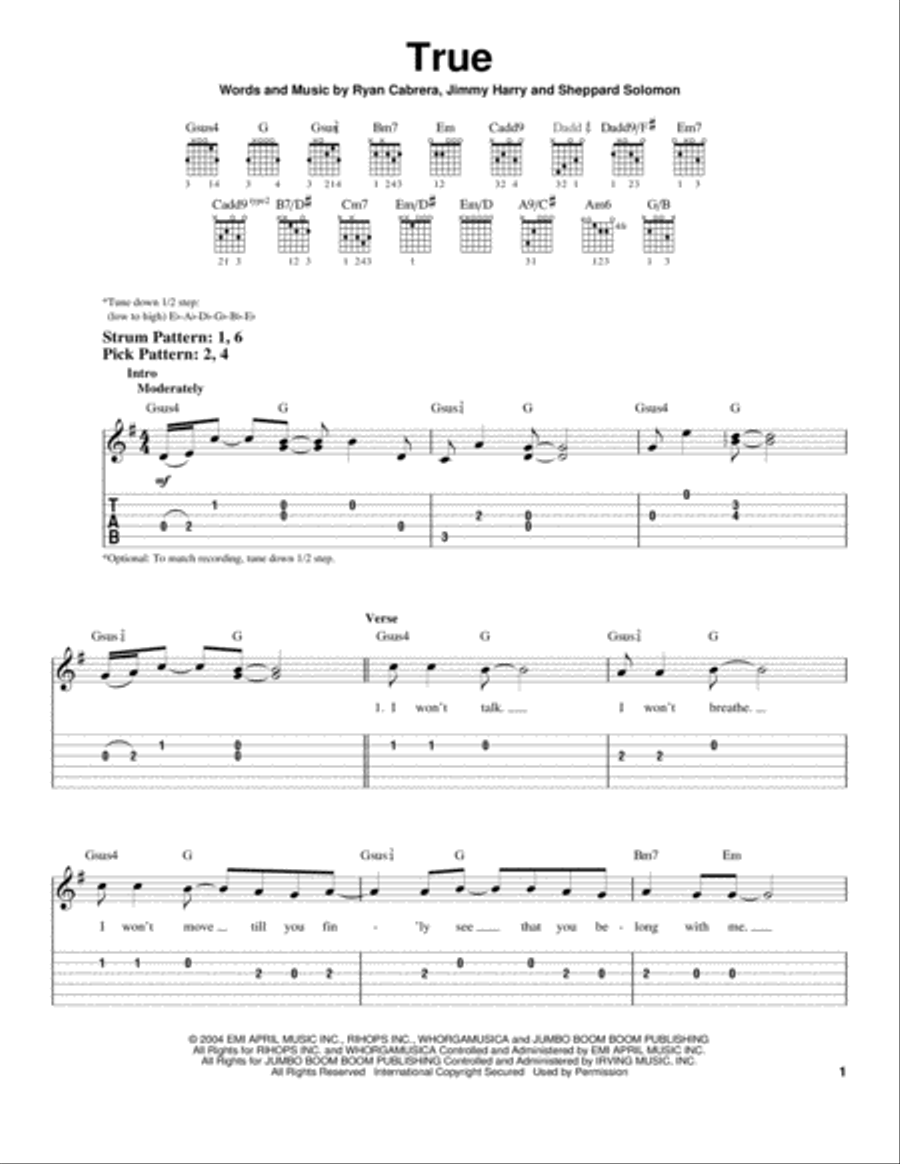 True True Acoustic Guitar scores gallery preview page 1