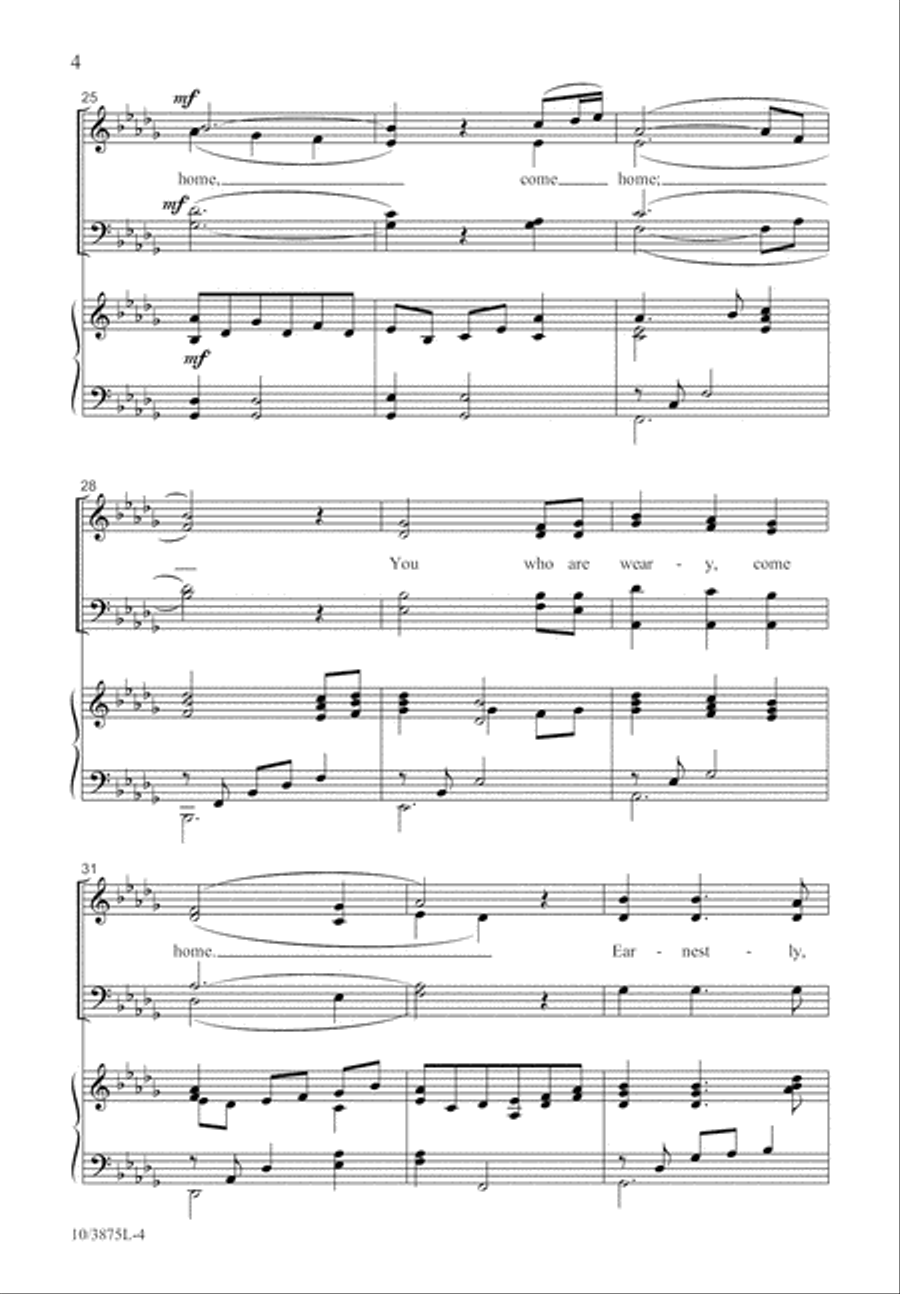 Softly and Tenderly 4-Part scores gallery preview page 5