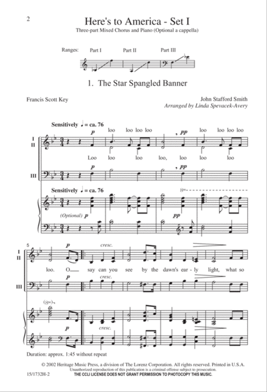 Here's to America - Set 1 3-Part scores gallery preview page 2