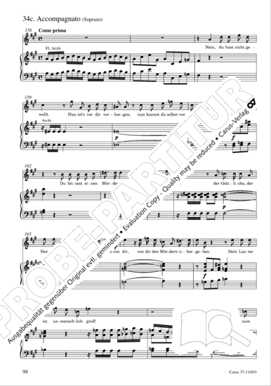 Markuspassion. Werkausgabe Reihe 1, Bd. 7 (Homilius) 4-Part scores gallery preview page 105