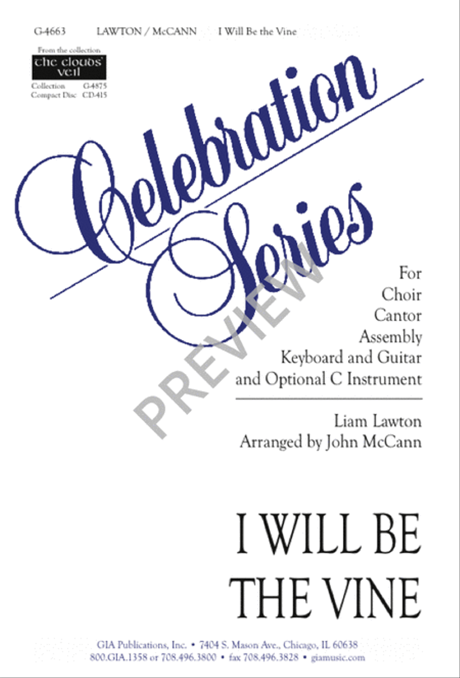 I Will Be the Vine 4-Part scores gallery preview page 1