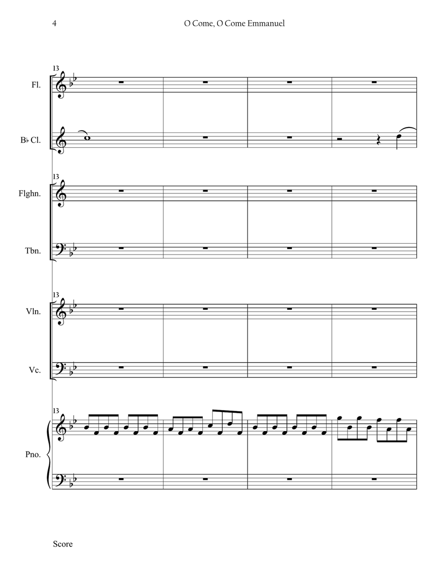 O Come, O Come Emmanuel O Come, O Come Emmanuel Small Ensemble scores gallery preview page 4