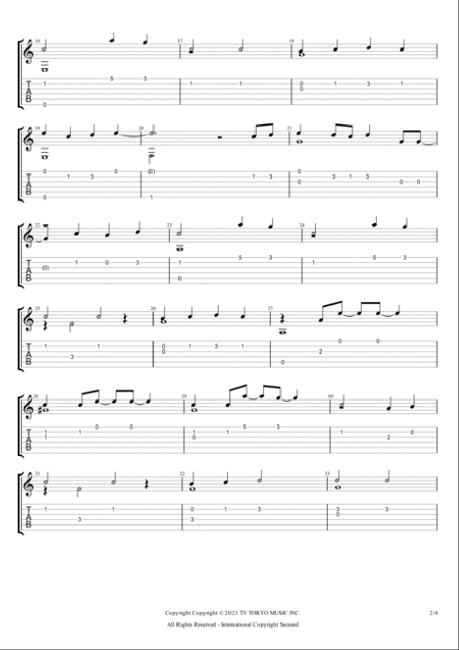 Silhouette Guitar Tablature scores gallery preview page 2